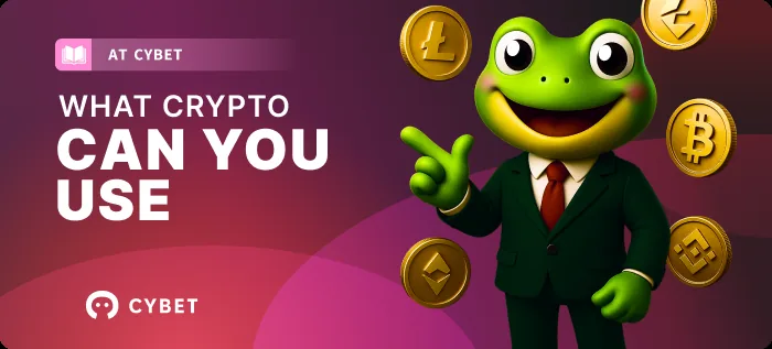 Portada del blog de Cybet: qué criptomonedas puedes usar