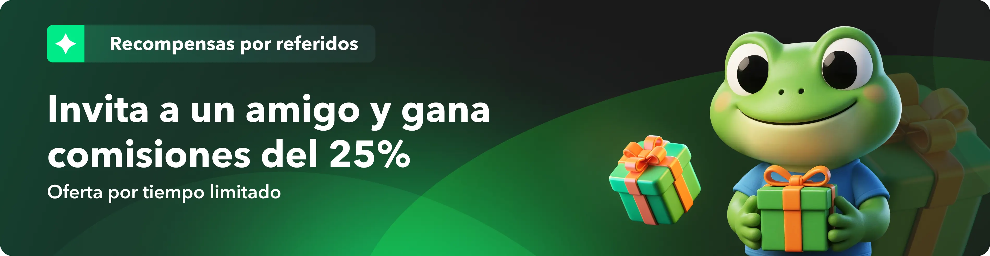 Invita a un amigo y gana el 25 %, banner del operador
